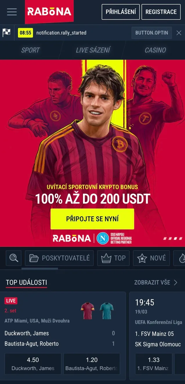 Aplikace Rabona casino